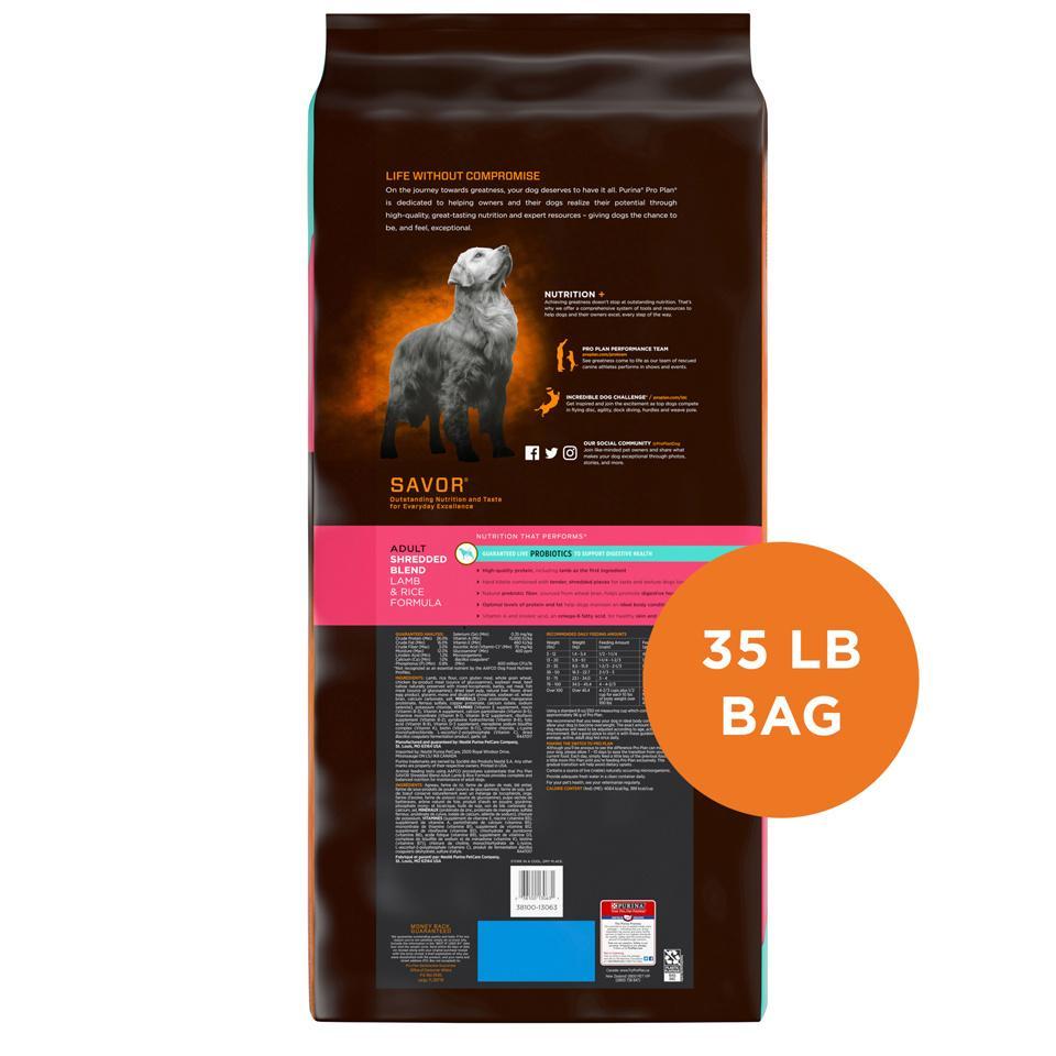 Purina Pro Plan Savor Adult Shredded Blend Lamb Rice Formula Dry