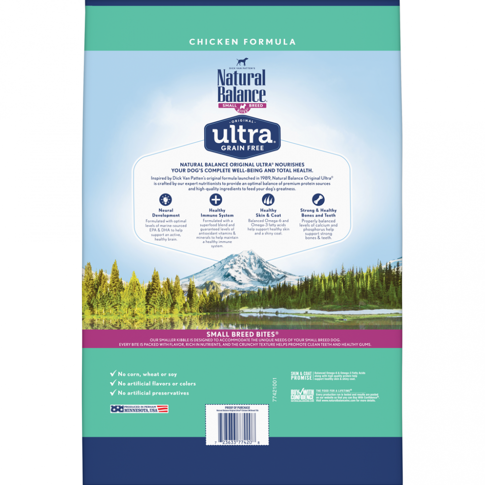 Natural Balance Original Ultra Grain Free Small Breed Bites Chicken Recipe Dry Dog Food Philadelphia PA Monster Pets