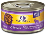 Wellness Grain Free Natural Turkey and Salmon Morsels Entree Canned Cat Food