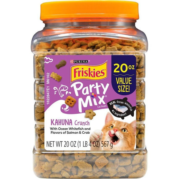 Friskies Party Mix Crunch Kahuna Chicken, Salmon, & Crab Cat Treats