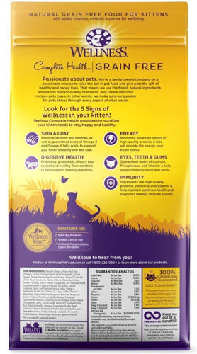 Wellness Complete Health Natural Kitten Grain Free Deboned Chicken and Chicken Meal Dry Cat Food