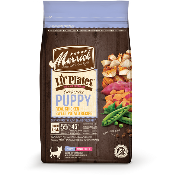 Merrick Lil' Plates Grain Free Puppy Small Breed Real Chicken and Sweet Potato Recipe Dry Dog Food