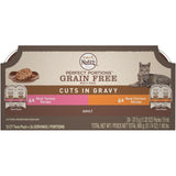 Nutro Perfect Portions Grain Free Chicken and Turkey Cuts in Gravy Wet Cat Food Tray Variety Pack