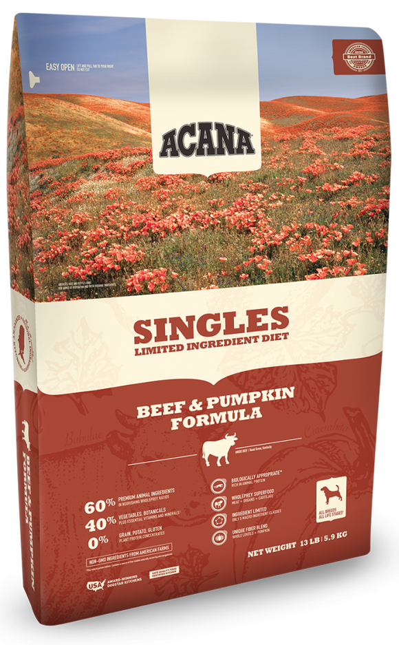 ACANA Singles Limited Ingredient Diet Grain Free Beef & Pumpkin Dry Dog Food