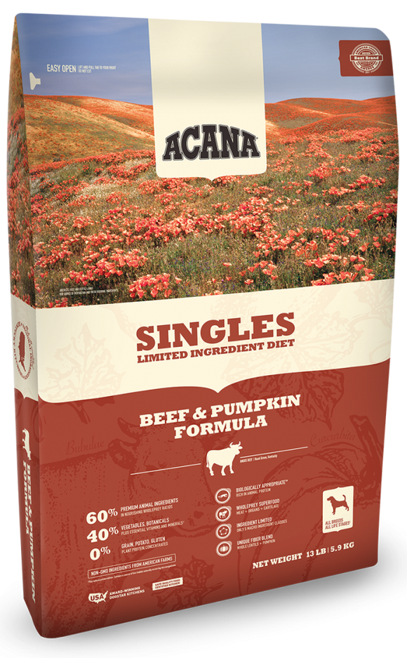 ACANA Singles Limited Ingredient Diet Grain Free Beef Pumpkin